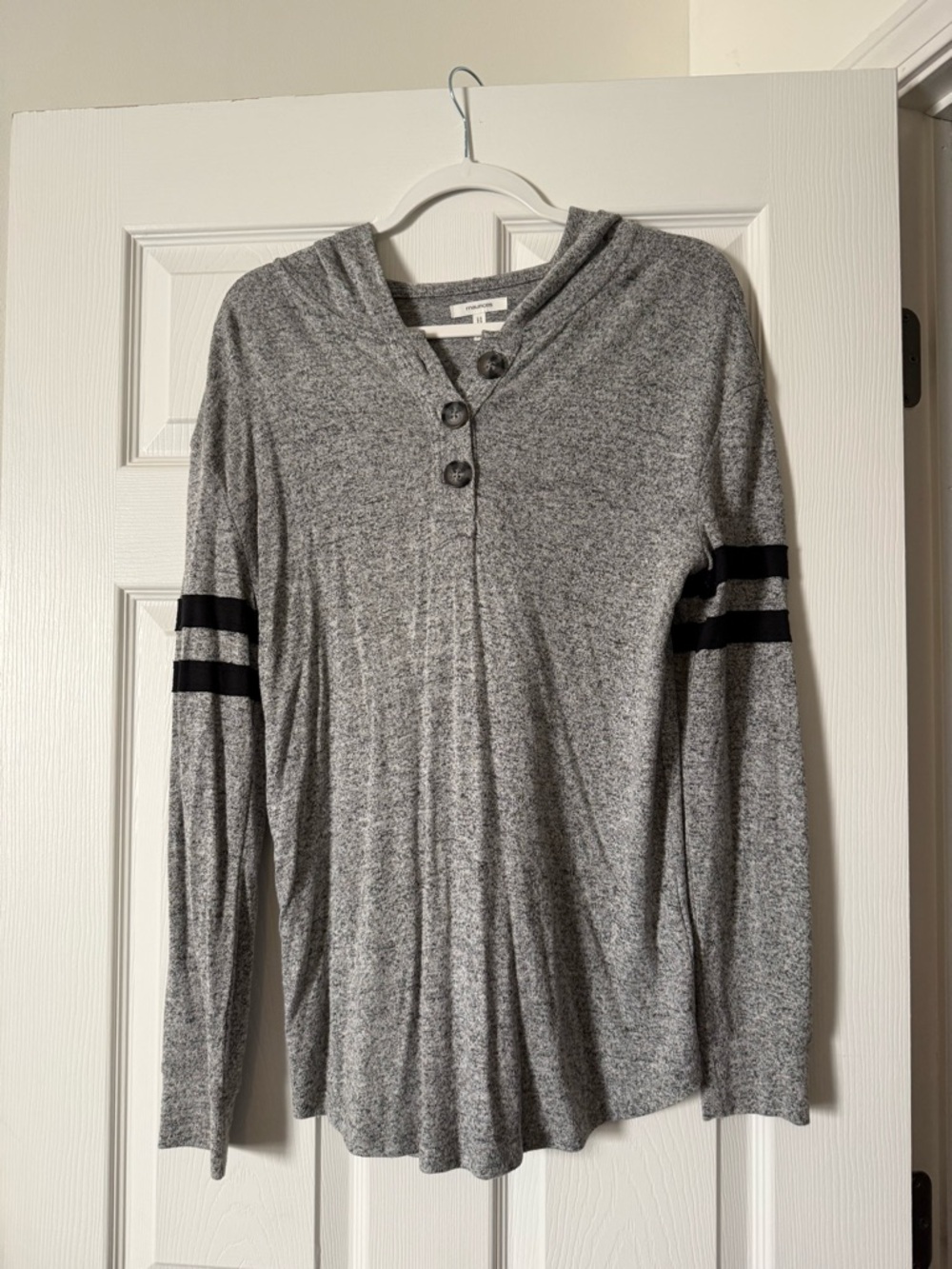 Maurices Heather Gray Button-Front Top